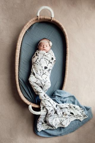 Pop Ya Tot - Bluebird - 100% Organic Cotton Swaddle - Eco Child