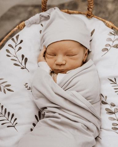 Snuggle Hunny Kids - Wild Fern Warm Grey Organic Muslin Wrap - Eco Child