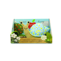 Apple Park - Crawling Critter Teething Toy - Snail Blue Floral - Eco Child