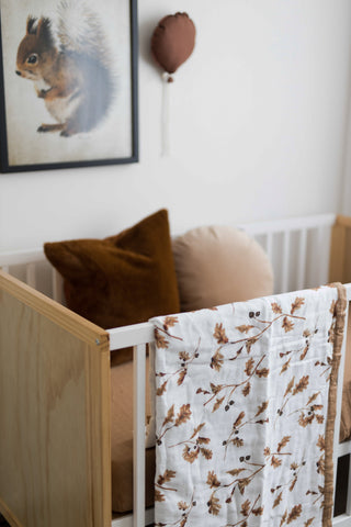 Pop Ya Tot - Acorn and Oak 100% Organic Cotton - Reversible Cot Quilt
