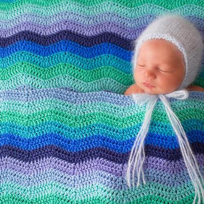 OB Designs - Crochet Baby Blanket - Handmade Blue - Eco Child