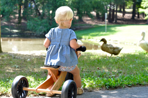 Kinderfeets - Tiny Tot 2 in 1 Tricycle/Balance Bike - Bamboo - Eco Child