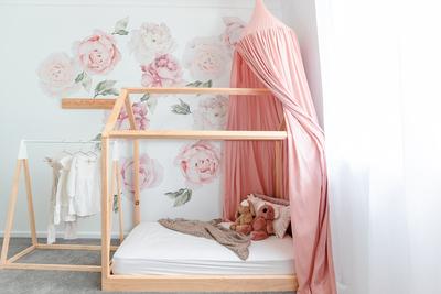 OB Designs - Handmade Boho Luxurious Canopies - Rose Petal Pink Linen Canopy - Eco Child