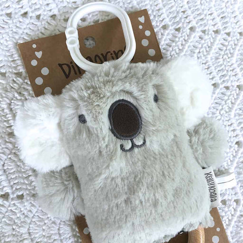 OB Designs - Dingaring Teething Rattle - Kelly Koala Grey - Eco Child