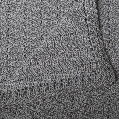 OB Designs - Crochet Baby Blanket - Handmade Grey - Eco Child