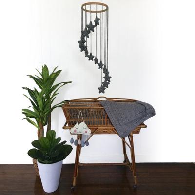 OB Designs - Hand Crochet Baby Mobile in Stars - Grey Star Mobile - Eco Child