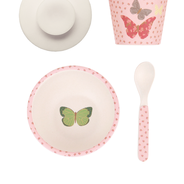 Love Mae - Bamboo Baby Feeding Set Butterflies - Eco Child