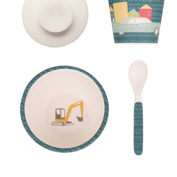 Love Mae - Bamboo Baby Feeding Set Cars - Eco Child