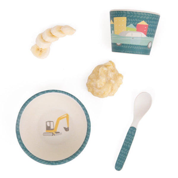 Love Mae - Bamboo Baby Feeding Set Cars - Eco Child