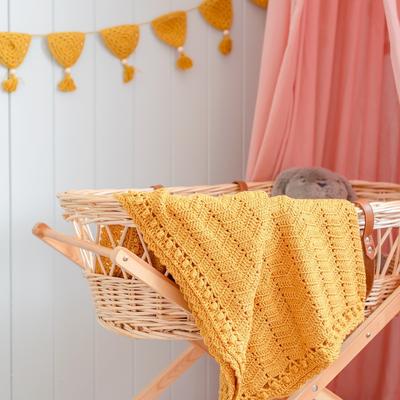OB Designs - Crochet Baby Blanket - Handmade Turmeric - Eco Child