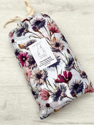 Pop Ya Tot - All About Aster 100% Organic Cotton - Reversible Cot Quilt - Eco Child