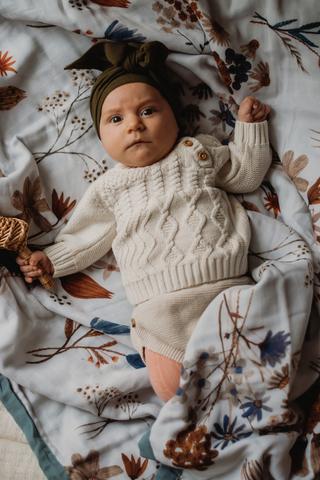 Pop Ya Tot - A Little Posy 100% Organic Cotton - Reversible Cot Quilt - Eco Child