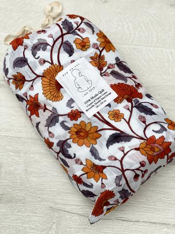 Pop Ya Tot - Buti Block 100% Organic Cotton - Reversible Cot Quilt - Eco Child