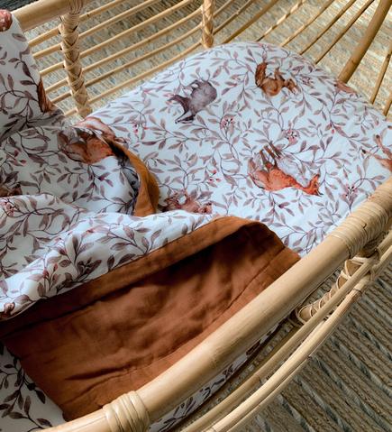 Pop Ya Tot - Creatures of the Woods 100% Organic Cotton - Reversible Cot Quilt - Eco Child