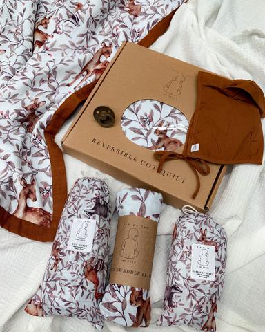 Pop Ya Tot - Creatures of the Woods 100% Organic Cotton - Reversible Cot Quilt - Eco Child