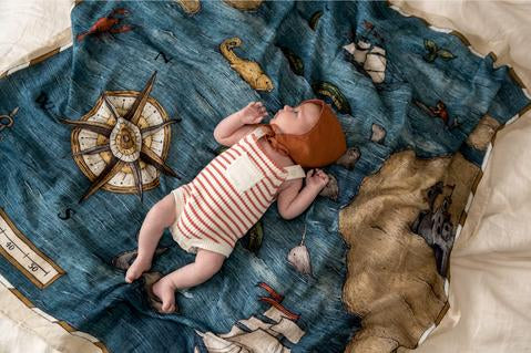 Pop Ya Tot - The Treasure Map - 100% Organic Cotton Swaddle - Eco Child