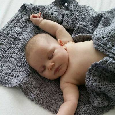 OB Designs - Crochet Baby Blanket - Handmade Grey - Eco Child