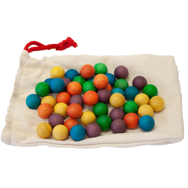 Qtoys -  Wooden Rainbow Balls set 50 - Eco Child