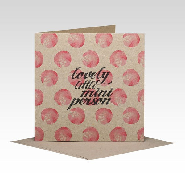 Rhi Creative  - Lovely Little Mini Person Pink Card - Eco Child