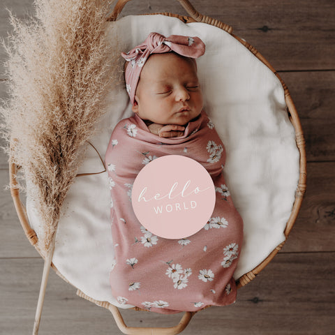 Snuggle Hunny Kids - Daisy Snuggle Swaddle & TopKnot Set - Eco Child