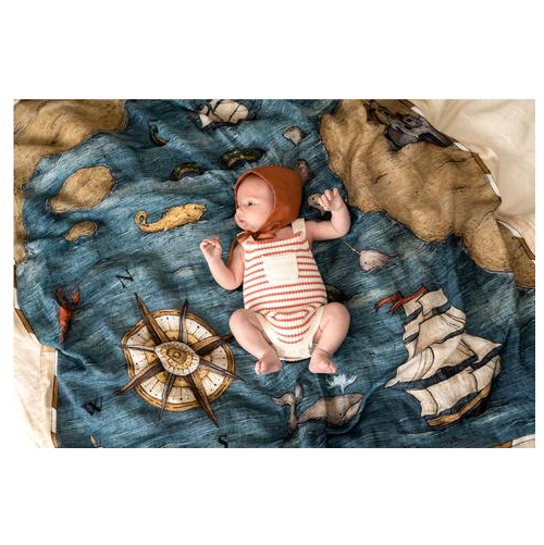 Pop Ya Tot - The Treasure Map - 100% Organic Cotton Swaddle - Eco Child