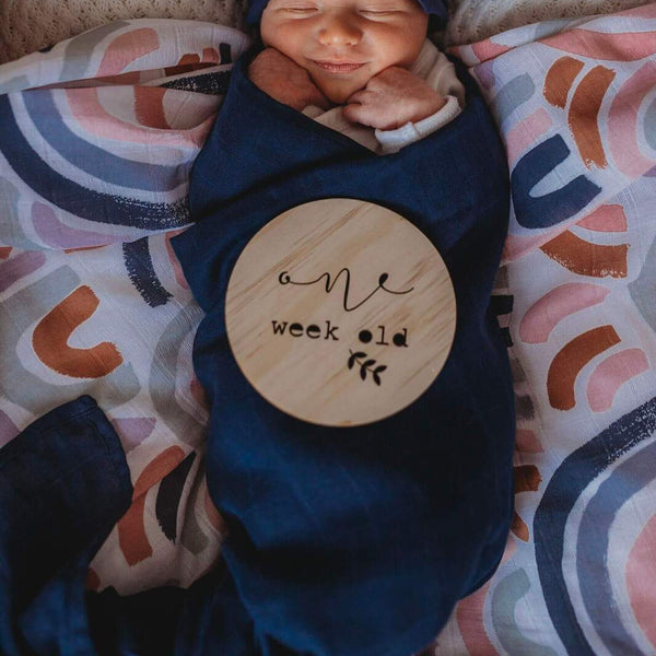 Snuggle Hunny Kids -Navy Organic Muslin Wrap - Eco Child