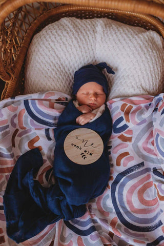 Snuggle Hunny Kids -Navy Organic Muslin Wrap - Eco Child