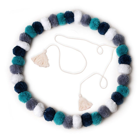 OB Designs - Handmade Pom Pom Garland - Confetti Blue - Eco Child