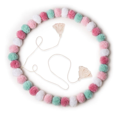 OB Designs - Handmade Pom Pom Garland - Confetti PInk - Eco Child