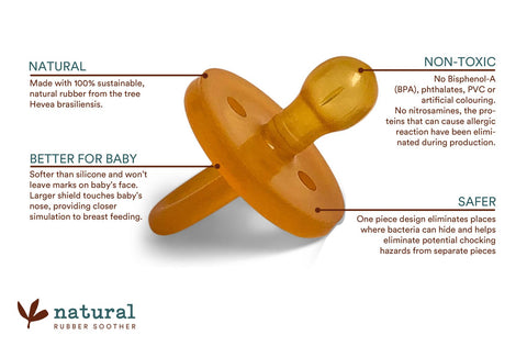 Natural Rubber Soother -  Round Dummy Twin Pack - Eco Child