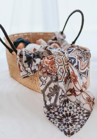 Pop Ya Tot - Tori's Tile - 100% Organic Cotton Swaddle - Eco Child