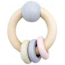 Hess-Spielzeug Rattle Round - With Ball & 3 Rings Natural Pink - Eco Child