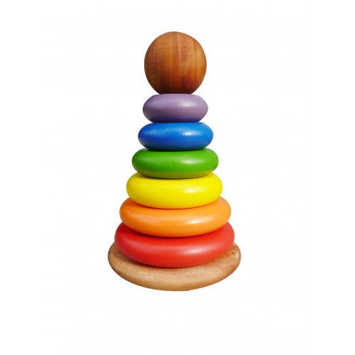 Qtoys -  Wooden Rainbow Stacking Rings - Eco Child