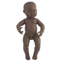 Miniland - Anatomically Correct Baby Doll  - African Boy 40cm (Undressed) - Eco Child