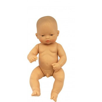 Miniland - Anatomically Correct Baby Doll - Asian Boy  32cm ( Undressed ) - Eco Child
