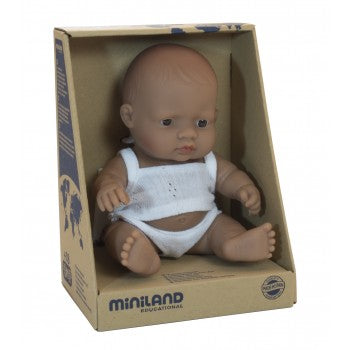 Miniland - Anatomically Correct Baby Doll - Latin American Boy 21cm - Eco Child