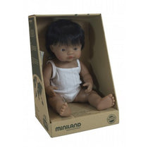 Miniland - Anatomically Correct Baby Doll  - Latin American Boy 38cm - Eco Child