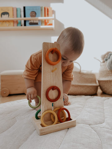 Qtoys -  Wooden Sorting Ring Toss - Eco Child