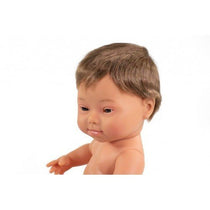 Miniland - Anatomically Correct Baby Doll - Caucasian Boy Down Syndrome 38cm - Eco Child