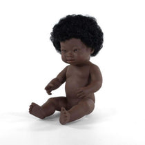 Miniland - Anatomically Correct Baby Doll - African Girl Down Syndrome 38cm - Eco Child