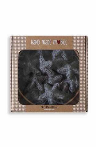 OB Designs - Hand Crochet Baby Mobile in Stars - Grey Star Mobile - Eco Child