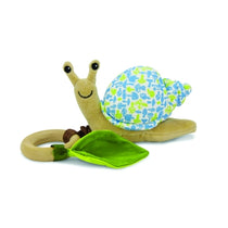 Apple Park - Crawling Critter Teething Toy - Snail Blue Floral - Eco Child