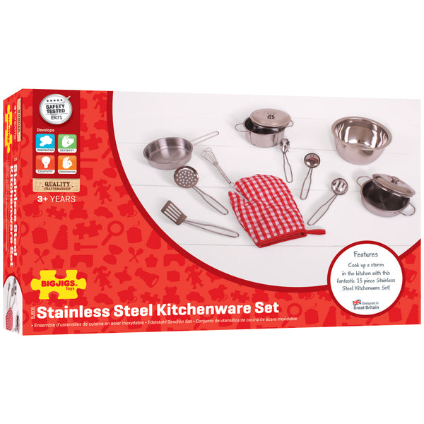 Bigjigs - Stainless Steel Kitchenware Set - Eco Child