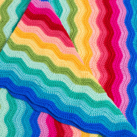 OB Designs - Crochet Baby Blanket - Handmade Rainbow Ripple - Eco Child