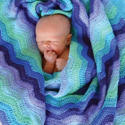 OB Designs - Crochet Baby Blanket - Handmade Blue - Eco Child