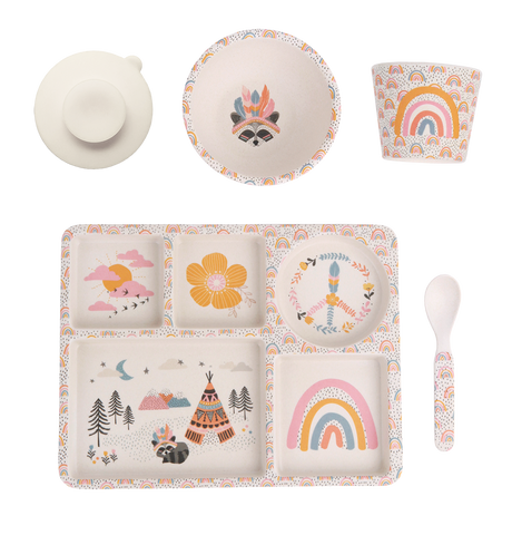Love Mae - Bamboo Divided Plate Set Gypsy Girl - Eco Child