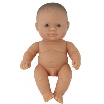 Miniland - Anatomically Correct Baby Doll - Caucasian Boy  21cm ( Undressed ) - Eco Child