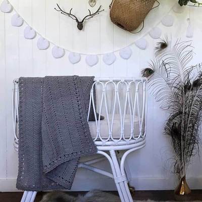 OB Designs - Crochet Baby Blanket - Handmade Grey - Eco Child
