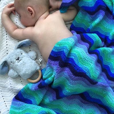 OB Designs - Crochet Baby Blanket - Handmade Blue - Eco Child