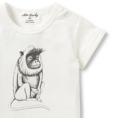 Wilson and Frenchy - Rolled Cuff Tee - Cheeky Monkey - Eco Child